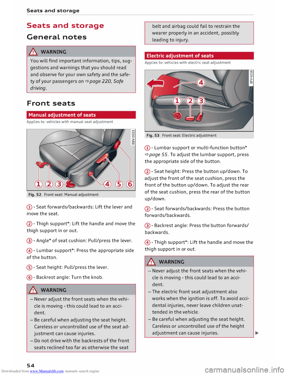 AUDI TT ROADSTER 2016 Workshop Manual Downloaded from www.Manualslib.com manuals search engine Seats
and storage
Seats and storage
General notes
A WARNING
You will find important information, tips, sugÂ
gestions and warnings AUDI TT ROADSTER 2016 Workshop Manual Downloaded from www.Manualslib.com manuals search engine Seats
and storage
Seats and storage
General notes
A WARNING
You will find important information, tips, sugÂ
gestions and warnings