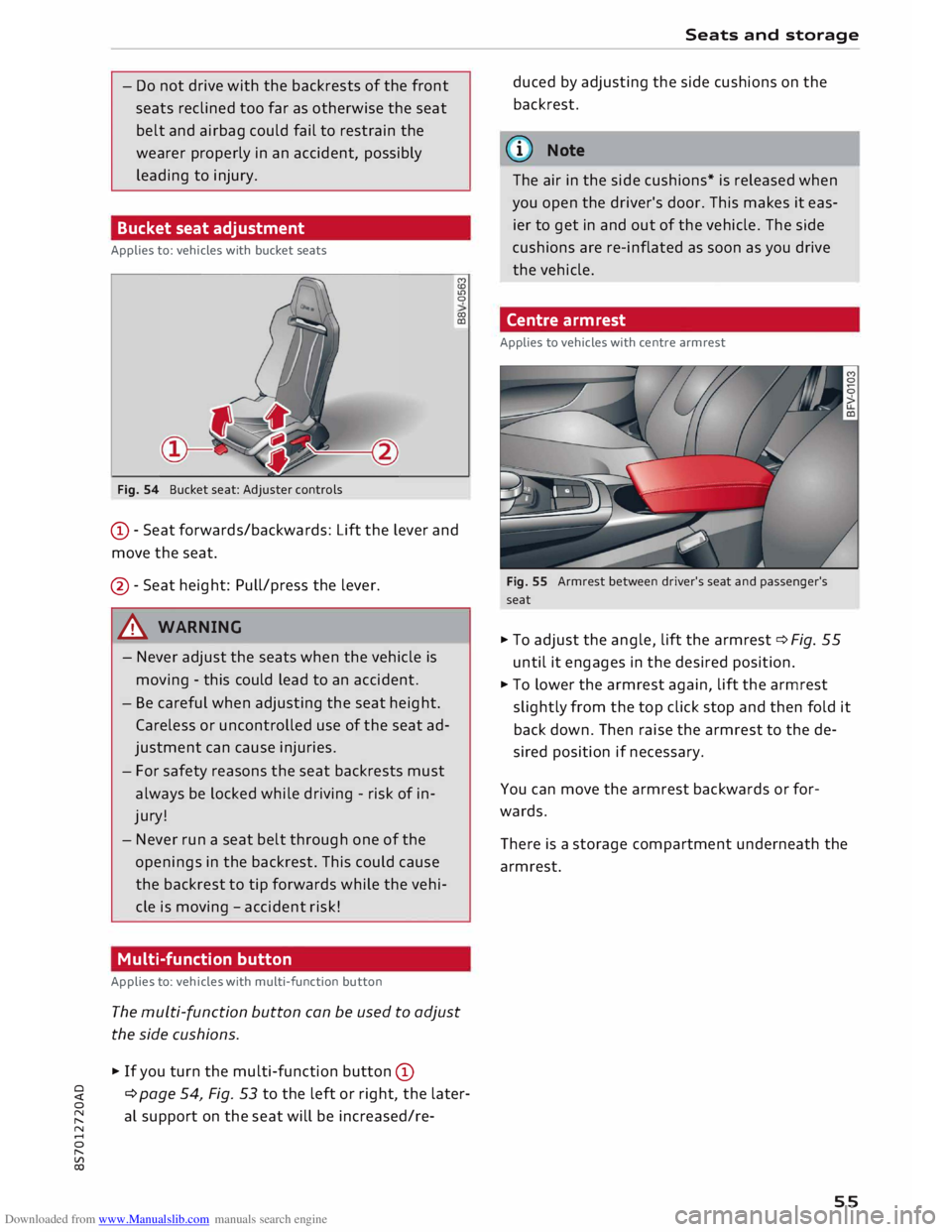 AUDI TT ROADSTER 2016 Workshop Manual Downloaded from www.Manualslib.com manuals search engine 0
<t
0
N
,.....
N
......
0
,.....
Vl
CX) -
Do not drive with the backrests of the front
seats reclined too far as otherwise AUDI TT ROADSTER 2016 Workshop Manual Downloaded from www.Manualslib.com manuals search engine 0
<t
0
N
,.....
N
......
0
,.....
Vl
CX) -
Do not drive with the backrests of the front
seats reclined too far as otherwise