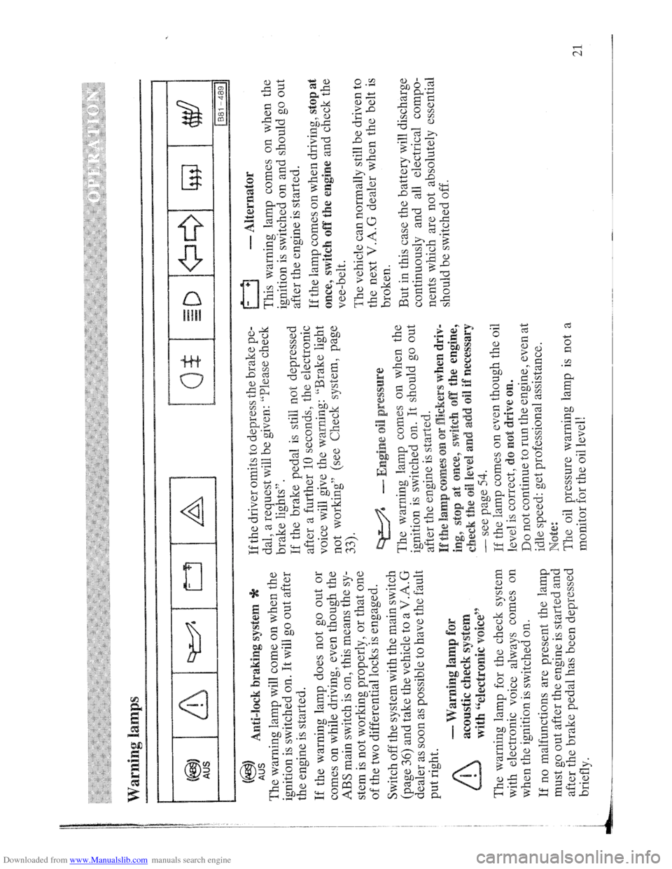 AUDI QUATTRO 1985 85 Owners Manual Downloaded from www.Manualslib.com manuals search engine AUDI QUATTRO 1985 85 Owners Manual Downloaded from www.Manualslib.com manuals search engine