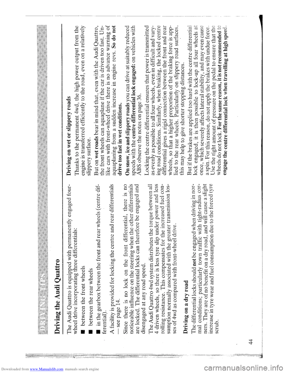 AUDI QUATTRO 1985 85 Service Manual Downloaded from www.Manualslib.com manuals search engine AUDI QUATTRO 1985 85 Service Manual Downloaded from www.Manualslib.com manuals search engine