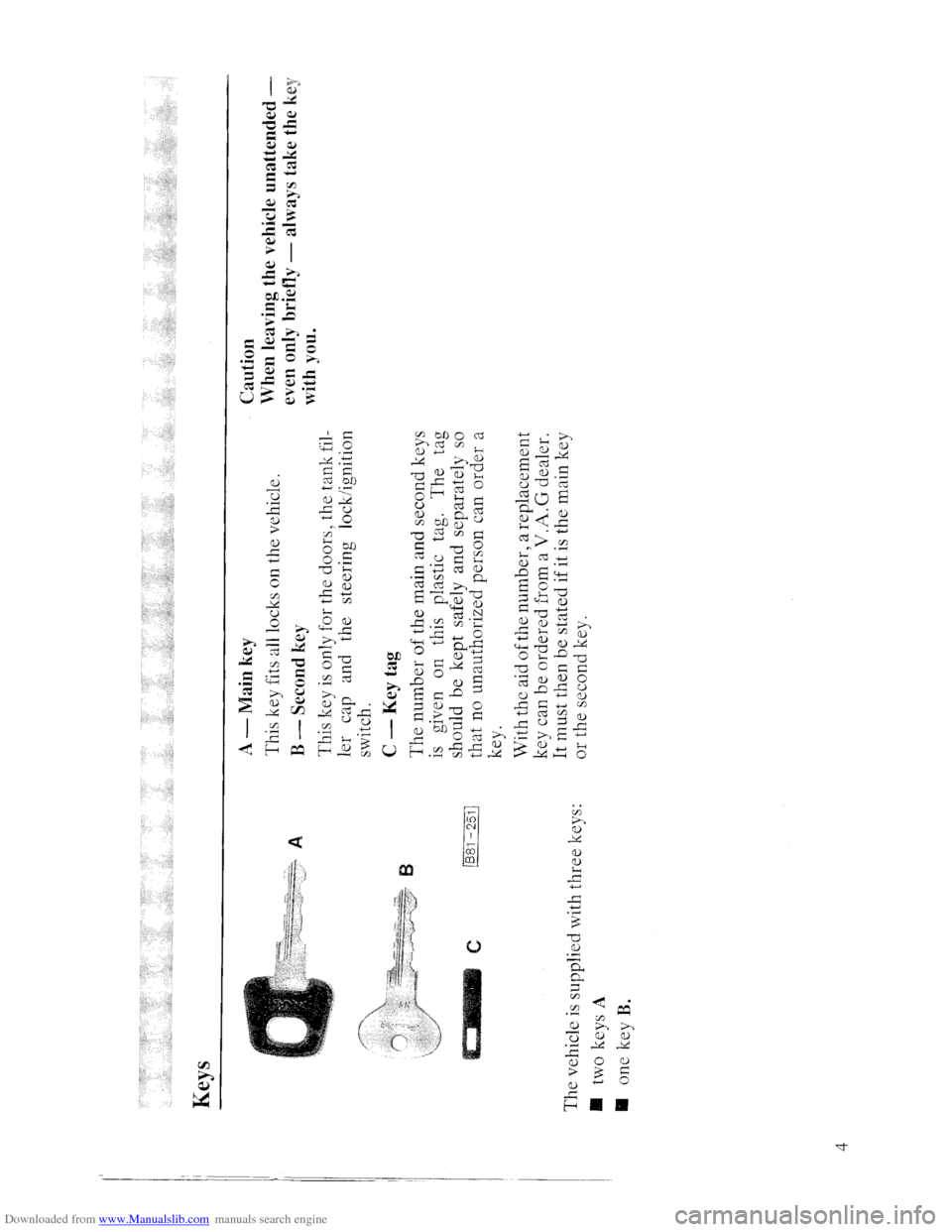 AUDI QUATTRO 1985 85 Owners Manual Downloaded from www.Manualslib.com manuals search engine AUDI QUATTRO 1985 85 Owners Manual Downloaded from www.Manualslib.com manuals search engine