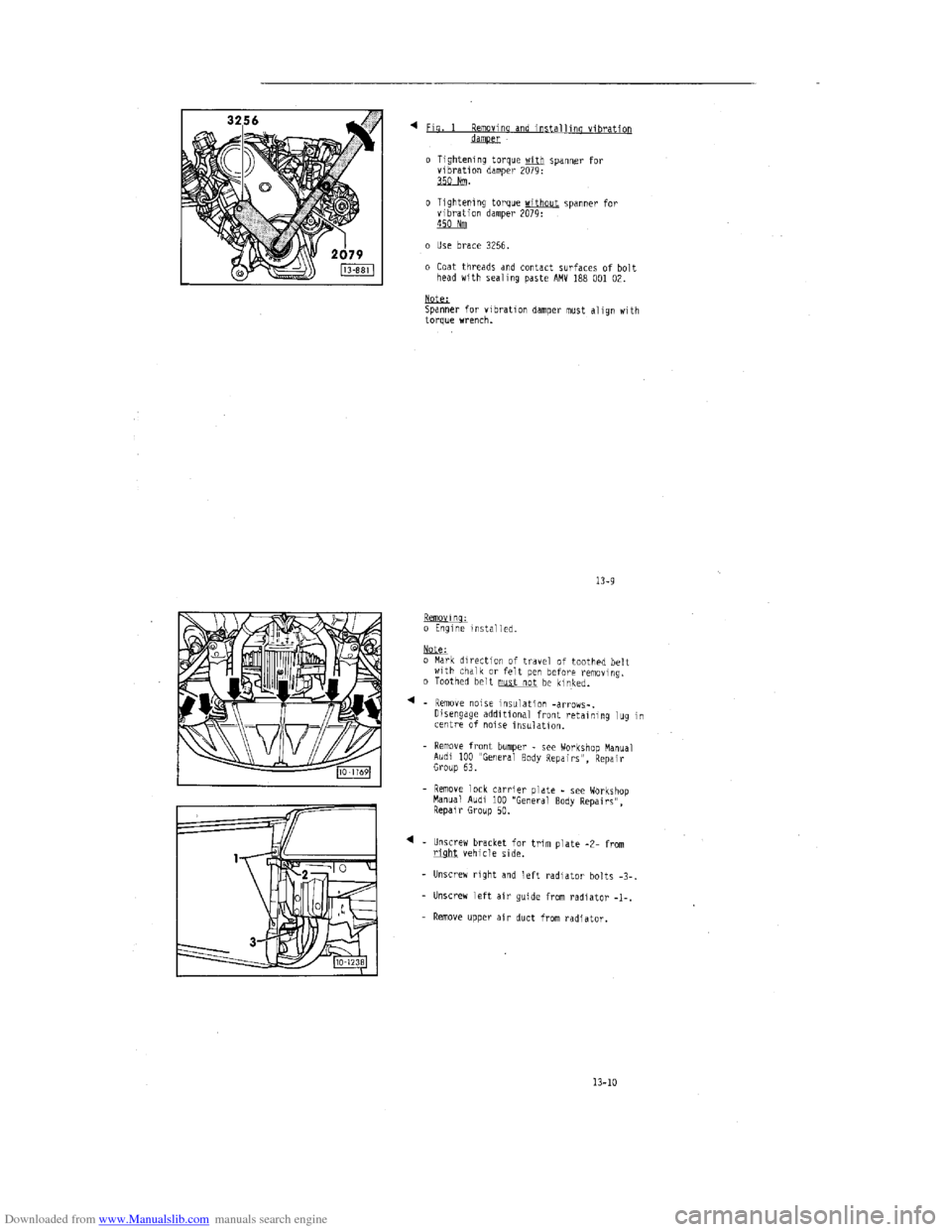 AUDI 100 1991 44 Engine Owners Manual Downloaded from www.Manualslib.com manuals search engine   