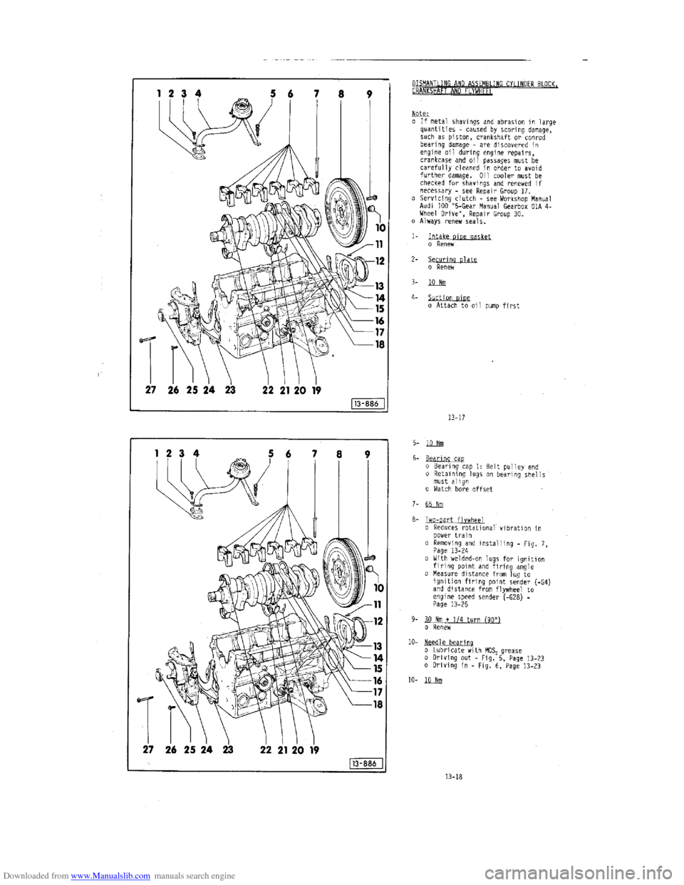 AUDI 100 1991 44 Engine Owners Manual Downloaded from www.Manualslib.com manuals search engine   