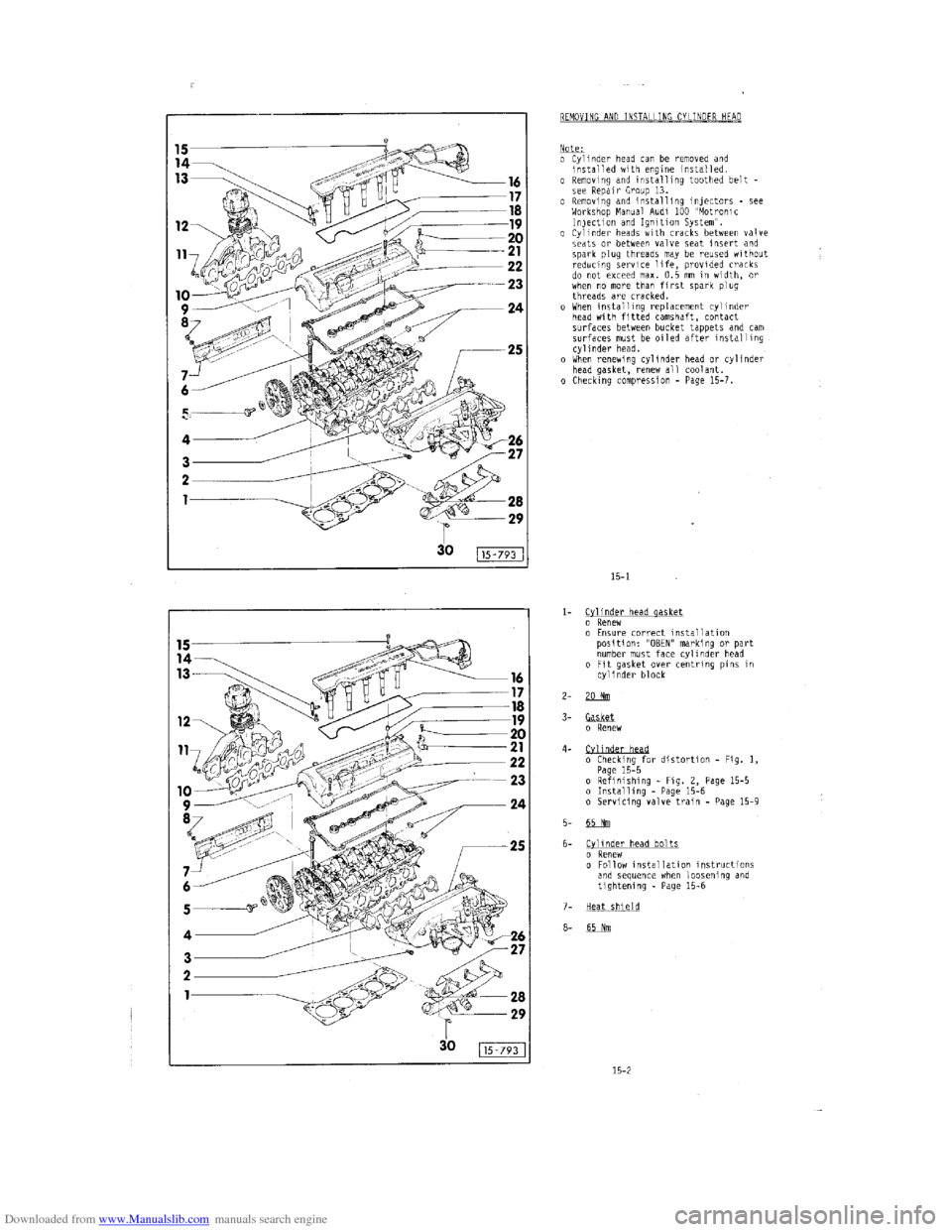 AUDI 100 1991 44 Engine Owners Guide Downloaded from www.Manualslib.com manuals search engine   