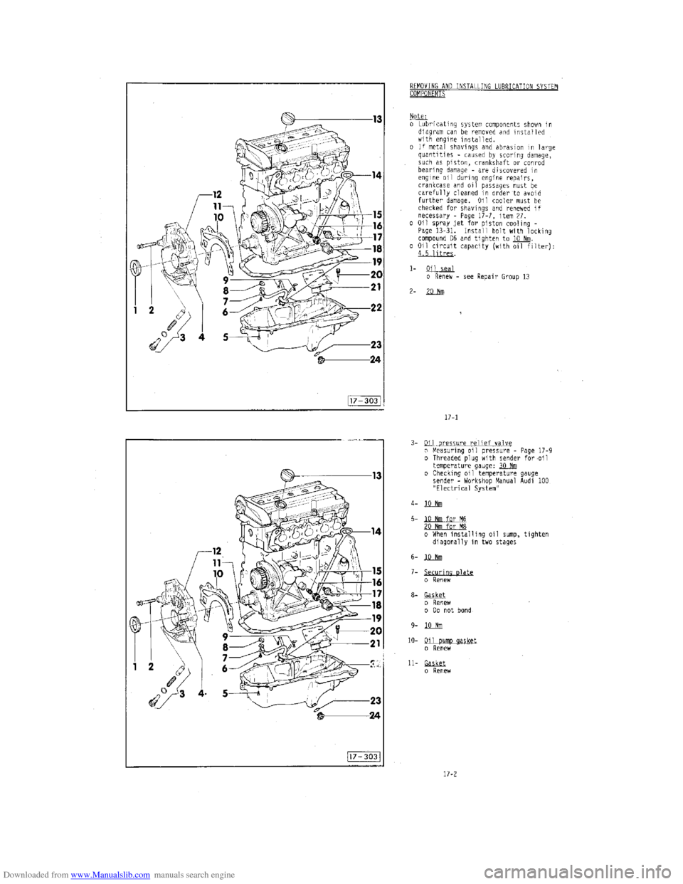 AUDI 100 1991 44 Engine Repair Manual Downloaded from www.Manualslib.com manuals search engine   