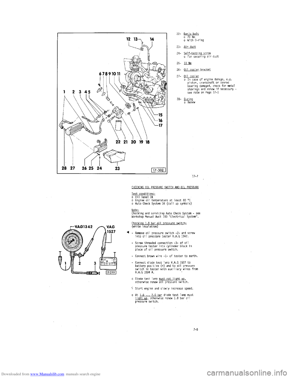 AUDI 100 1991 44 Engine Repair Manual Downloaded from www.Manualslib.com manuals search engine   