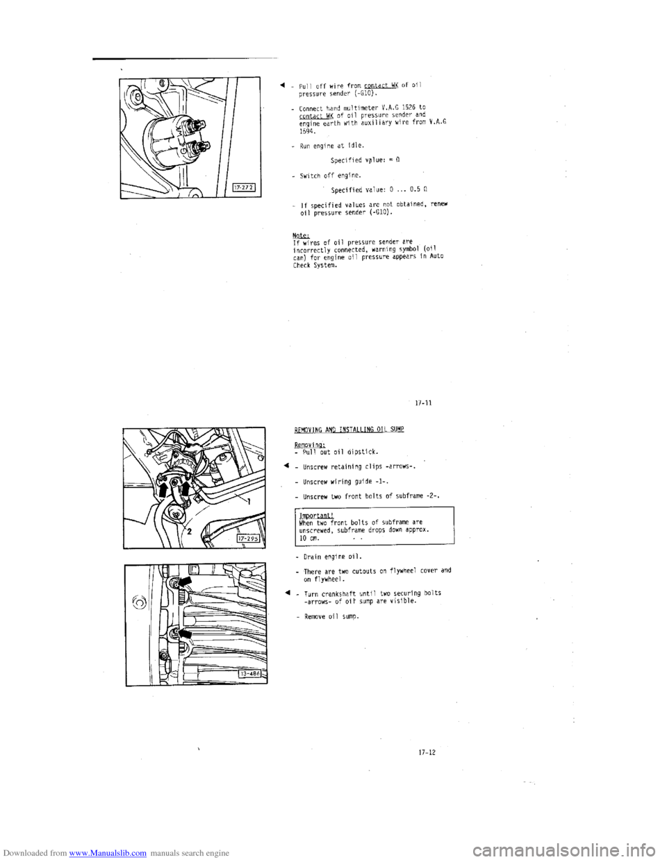 AUDI 100 1991 44 Engine Repair Manual Downloaded from www.Manualslib.com manuals search engine   