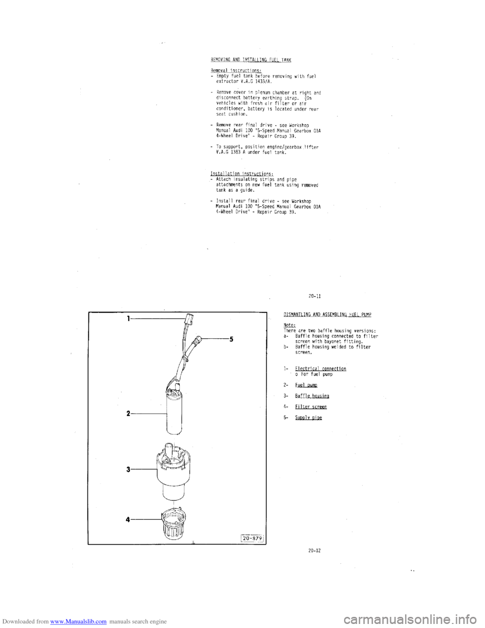 AUDI 100 1991 44 Engine Manual PDF Downloaded from www.Manualslib.com manuals search engine   