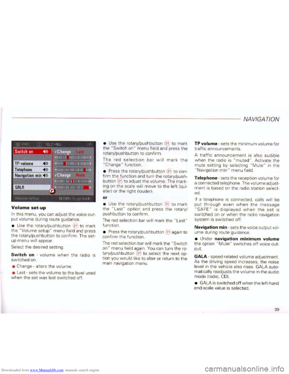 AUDI TT 2001 8N / 1.G Navigation System Plus Manual Downloaded from www.Manualslib.com manuals search engine AUDI TT 2001 8N / 1.G Navigation System Plus Manual Downloaded from www.Manualslib.com manuals search engine