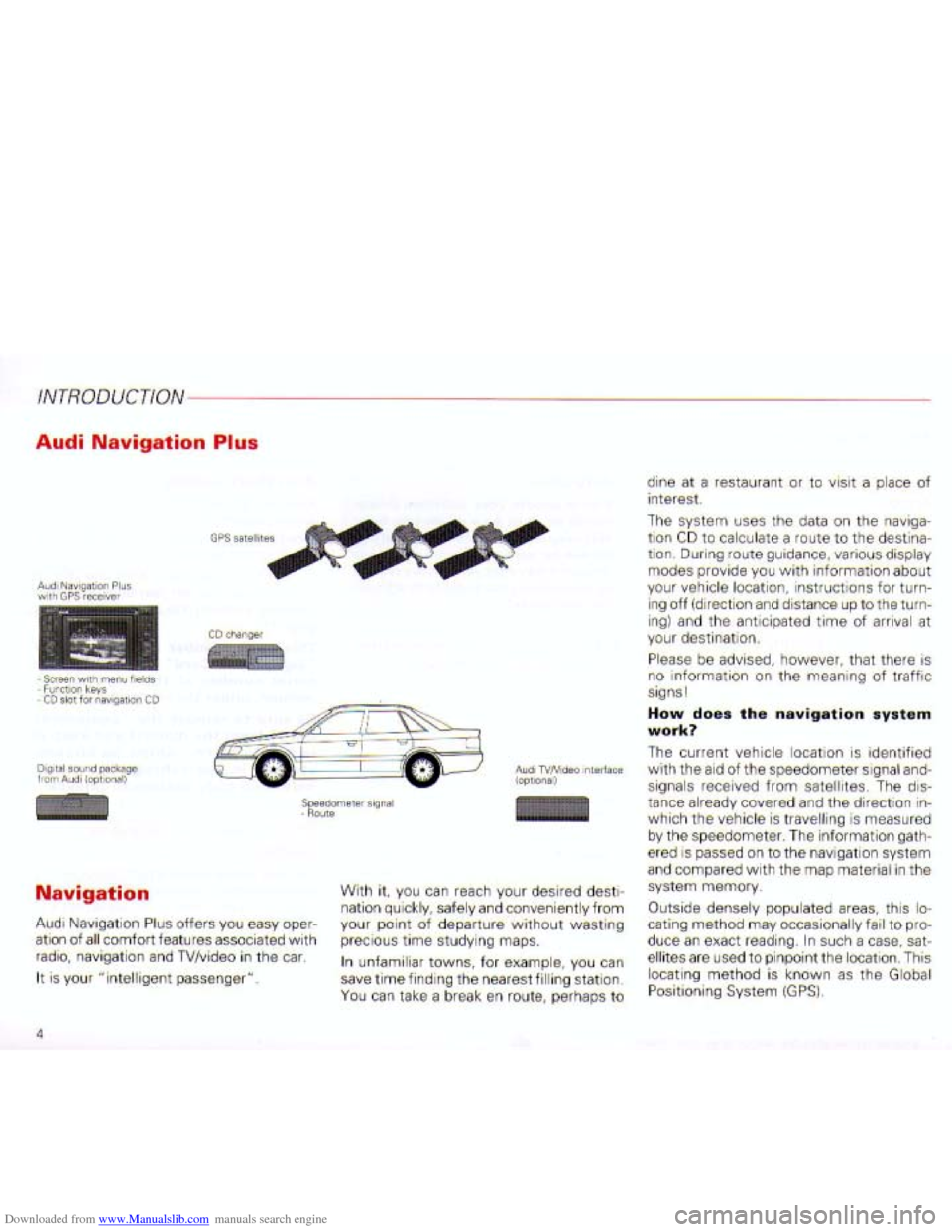 AUDI A4 2001 B6 / 2.G Navigation System Plus Manual Downloaded from www.Manualslib.com manuals search engine   