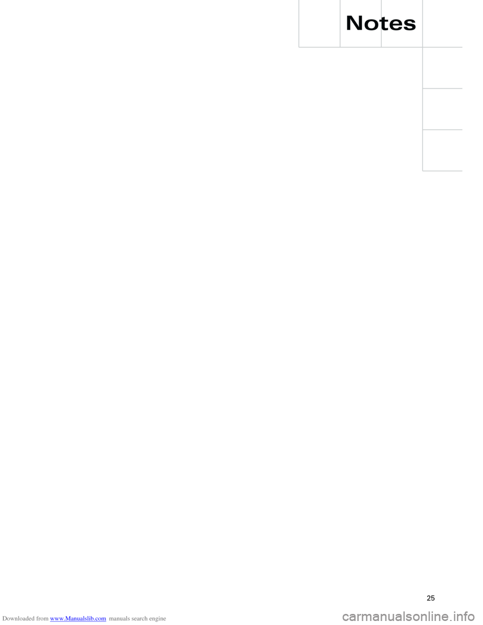 AUDI A4 2001 B5 / 1.G Technical Features Design And Function Downloaded from www.Manualslib.com manuals search engine  
25 
Notes  
