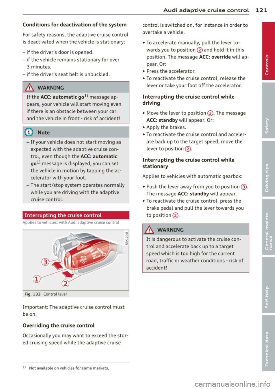 AUDI A3 2014 8V / 3.G Owners Manual 