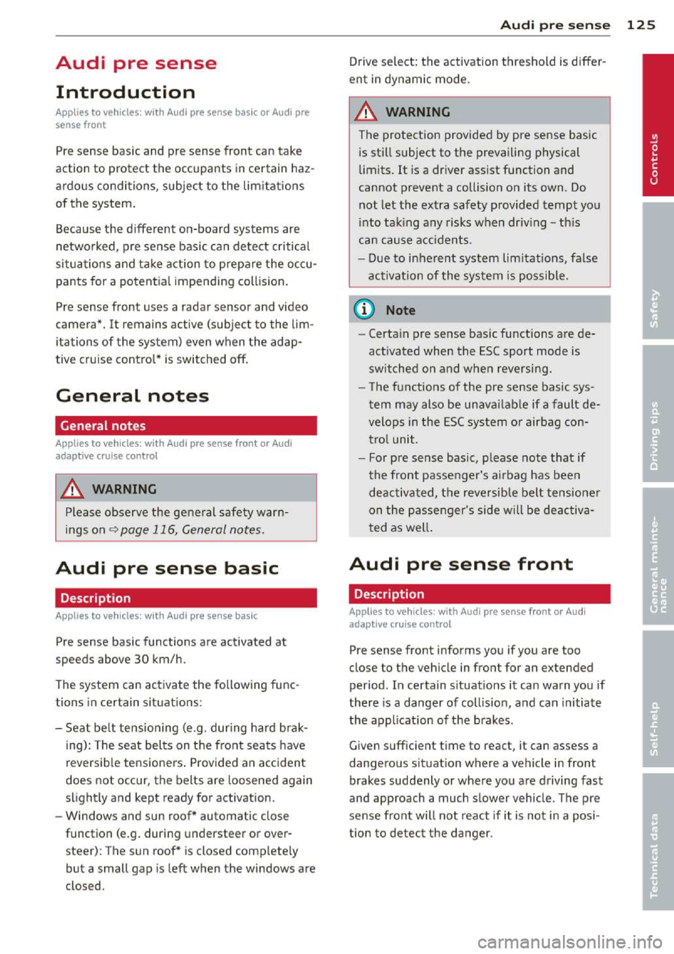 AUDI A3 2014 8V / 3.G Owners Manual 