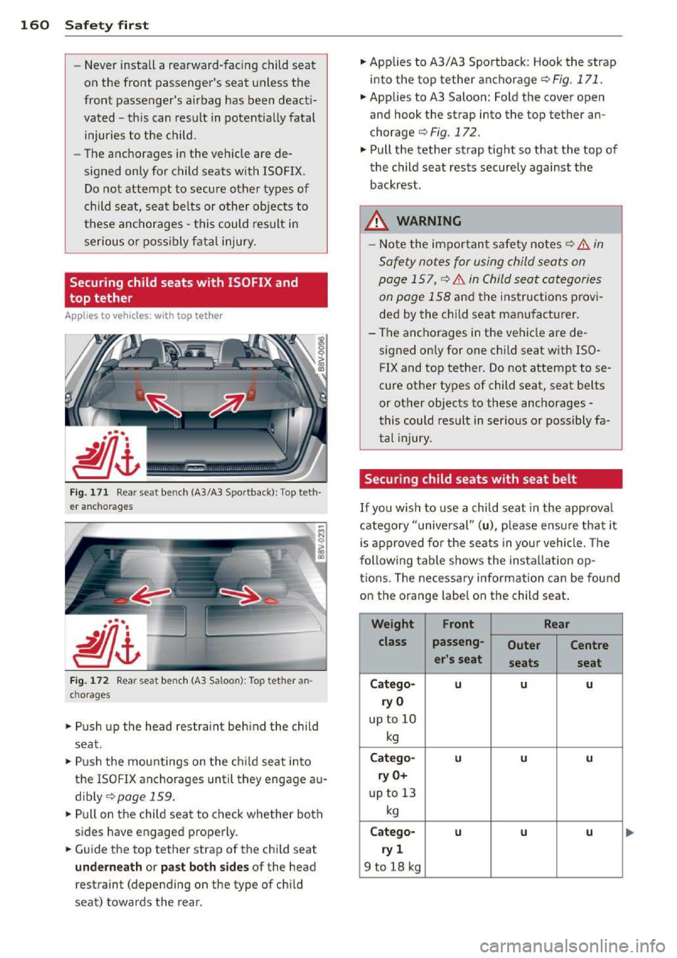 AUDI A3 2014 8V / 3.G Owners Manual 