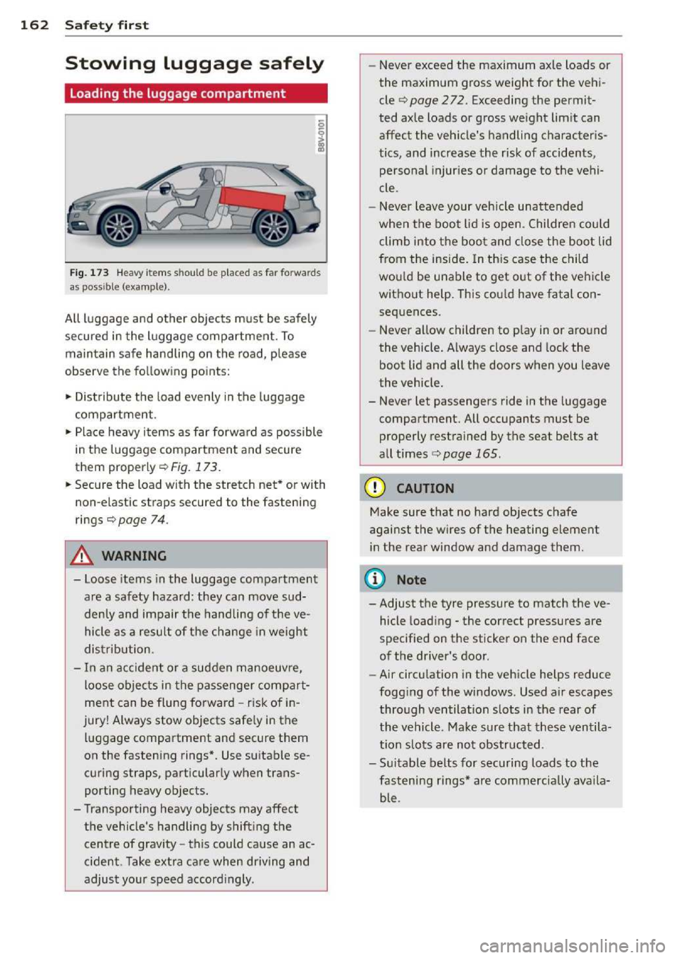 AUDI A3 2014 8V / 3.G Owners Manual 