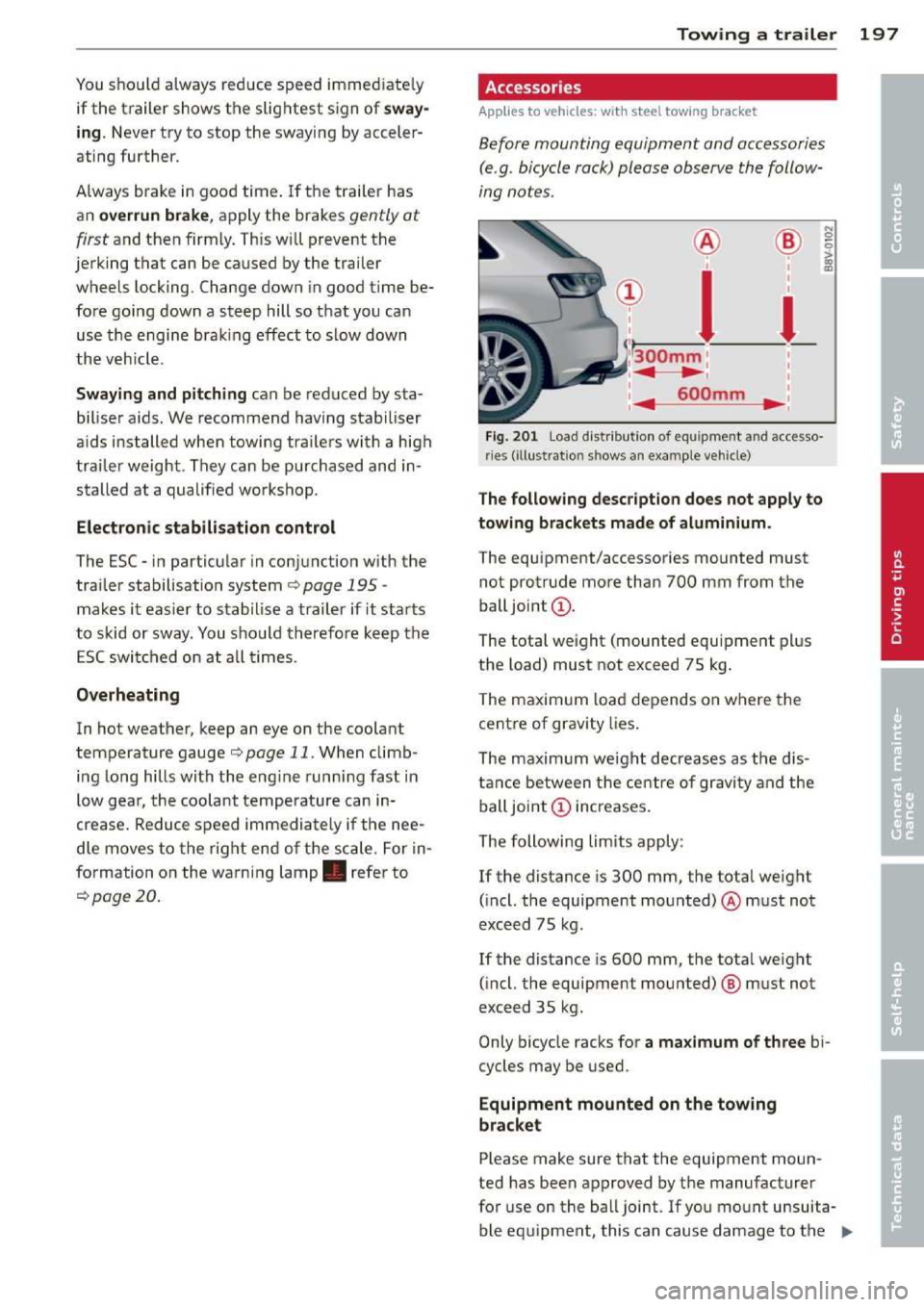 AUDI A3 2014 8V / 3.G Owners Manual 