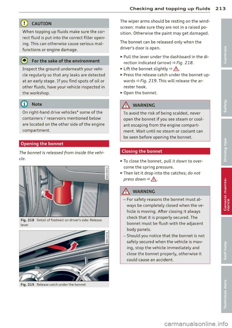 AUDI A3 2014 8V / 3.G Owners Manual 