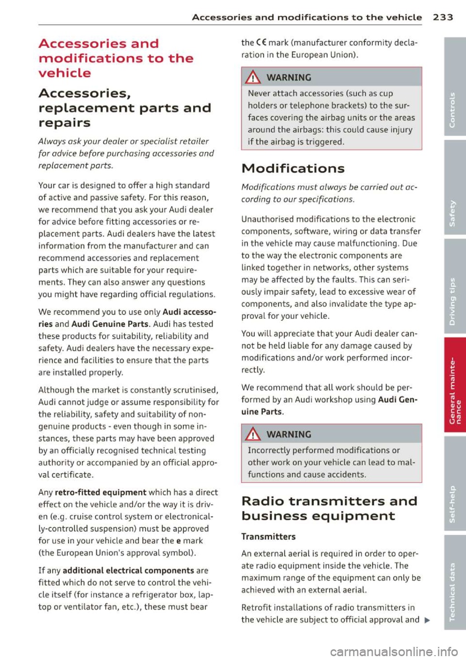 AUDI A3 2014 8V / 3.G Owners Manual AUDI A3 2014 8V / 3.G Owners Manual
