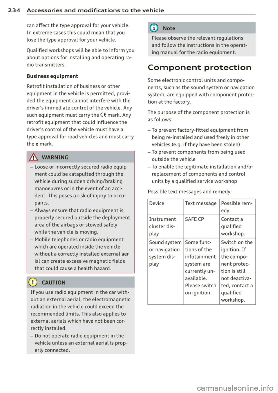 AUDI A3 2014 8V / 3.G Owners Manual 