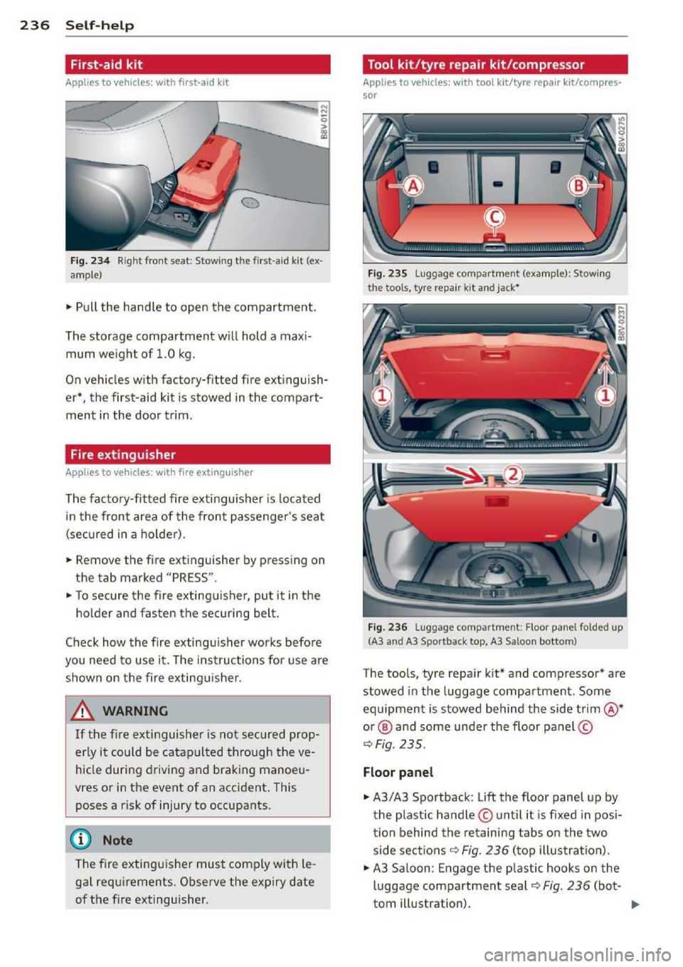 AUDI A3 2014 8V / 3.G Owners Manual 