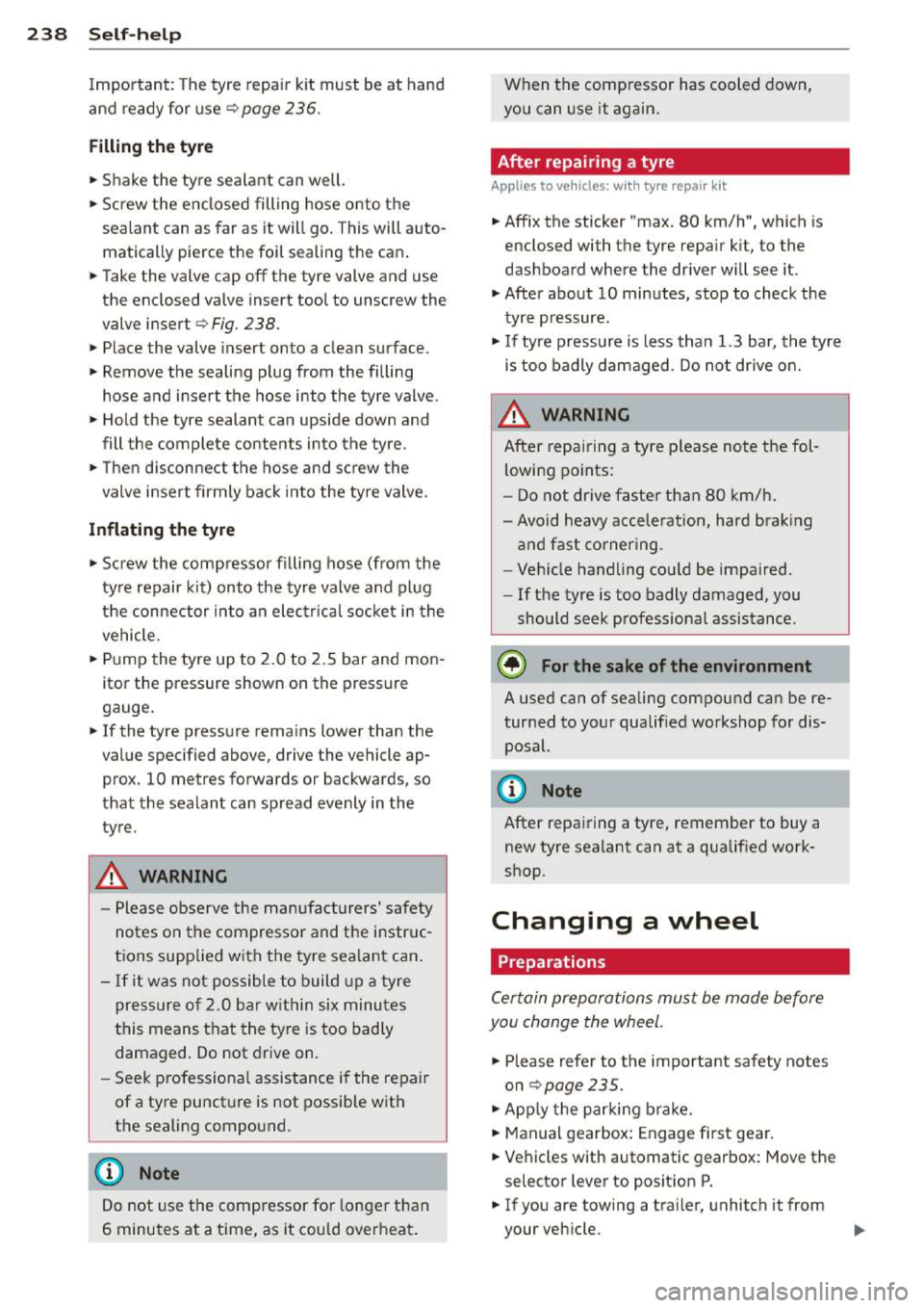 AUDI A3 2014 8V / 3.G Owners Manual 