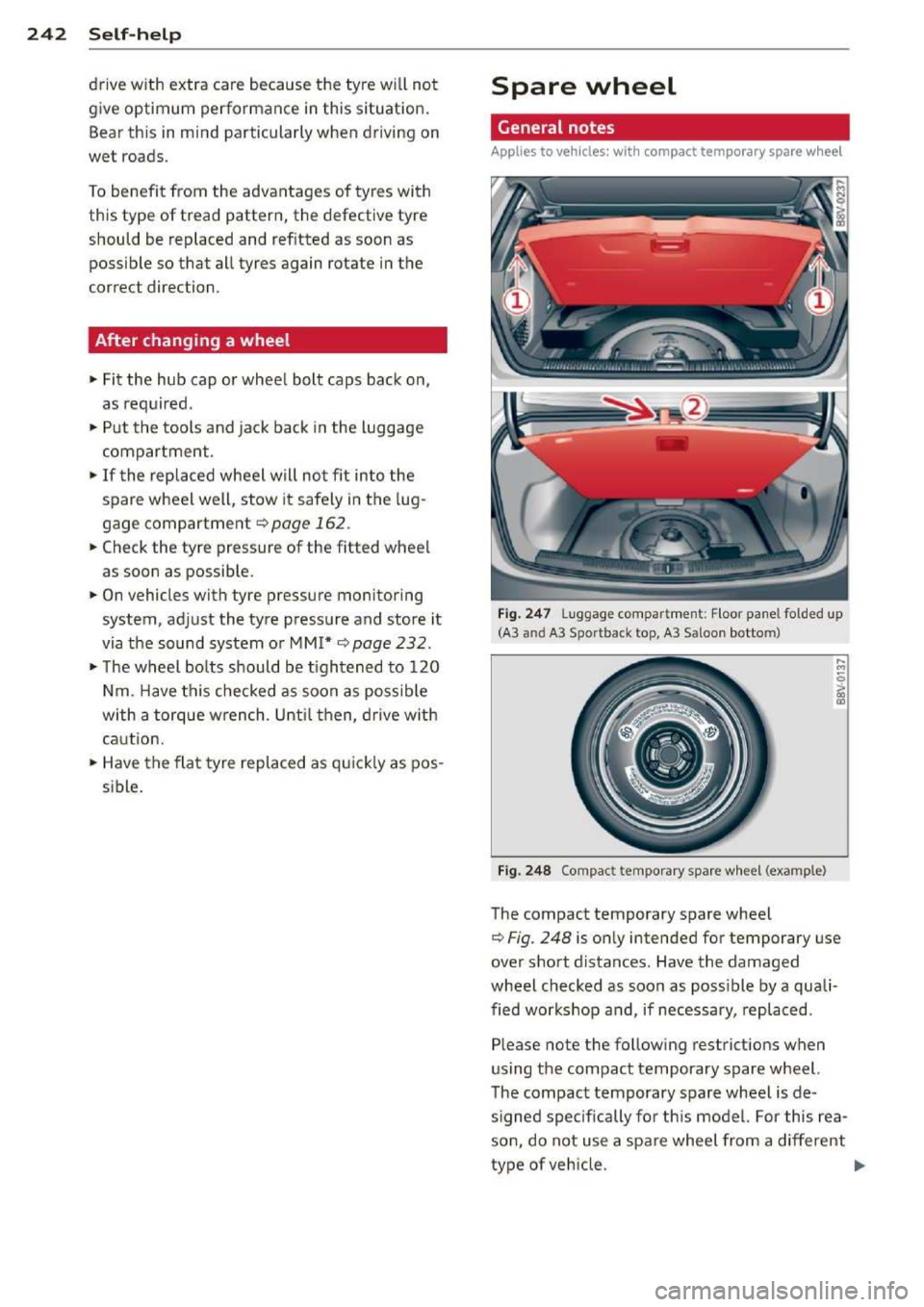 AUDI A3 2014 8V / 3.G Owners Manual 