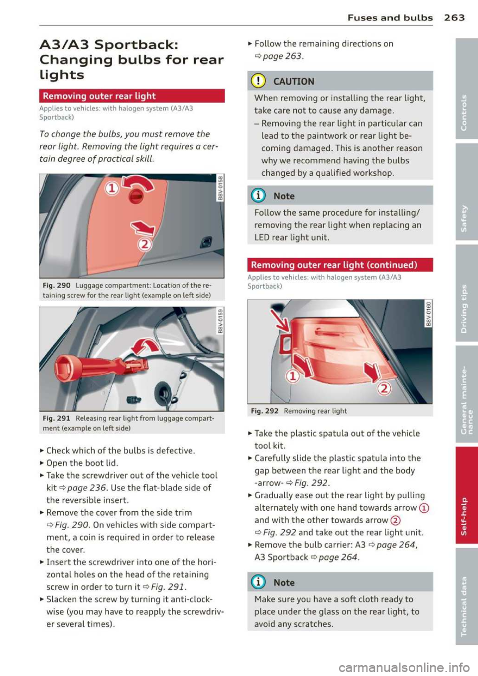 AUDI A3 2014 8V / 3.G Owners Manual 