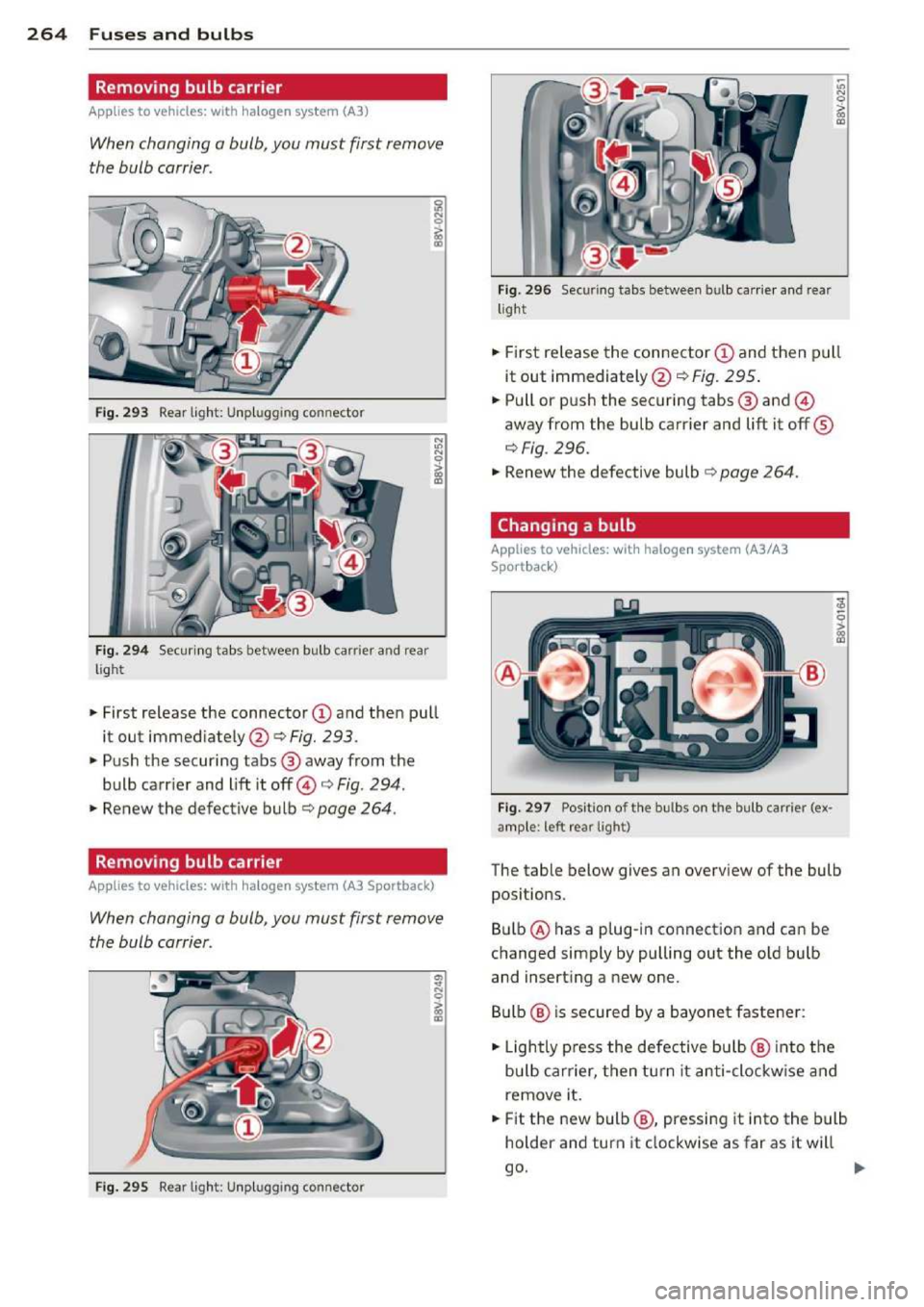 AUDI A3 2014 8V / 3.G Owners Manual 