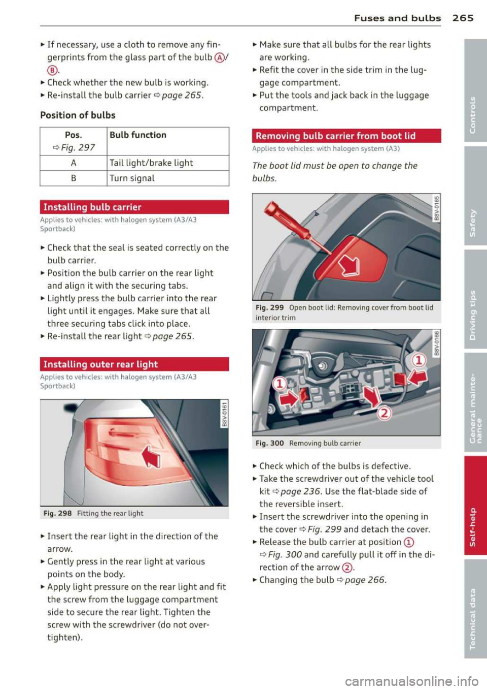 AUDI A3 2014 8V / 3.G Owners Manual 