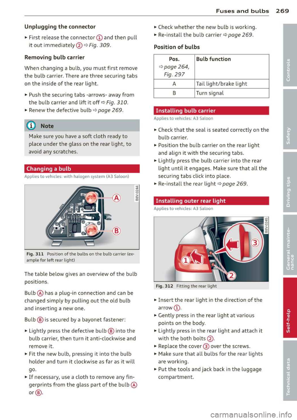 AUDI A3 2014 8V / 3.G Owners Manual 