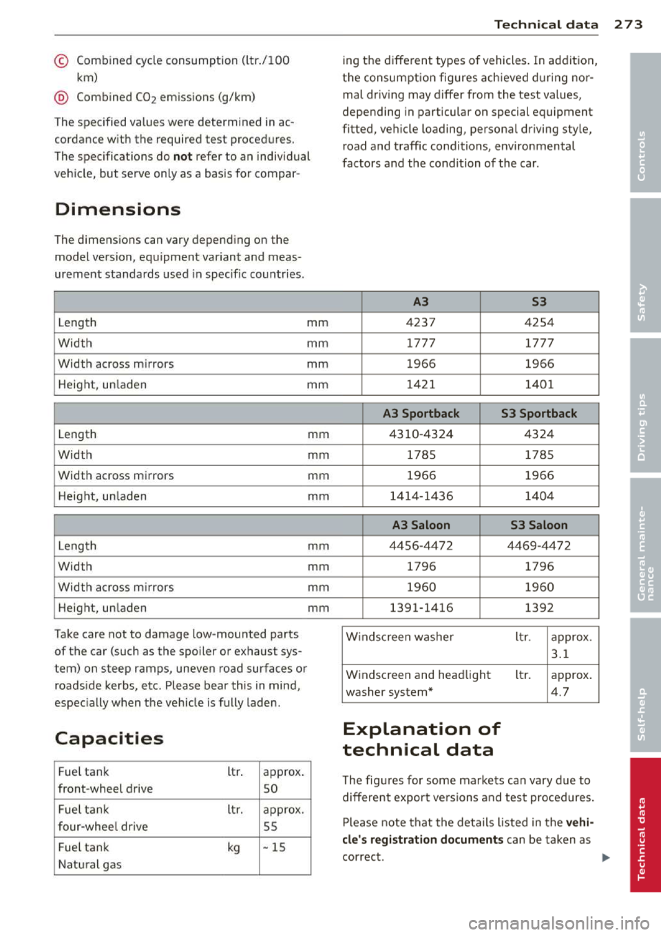 AUDI A3 2014 8V / 3.G Owners Manual 