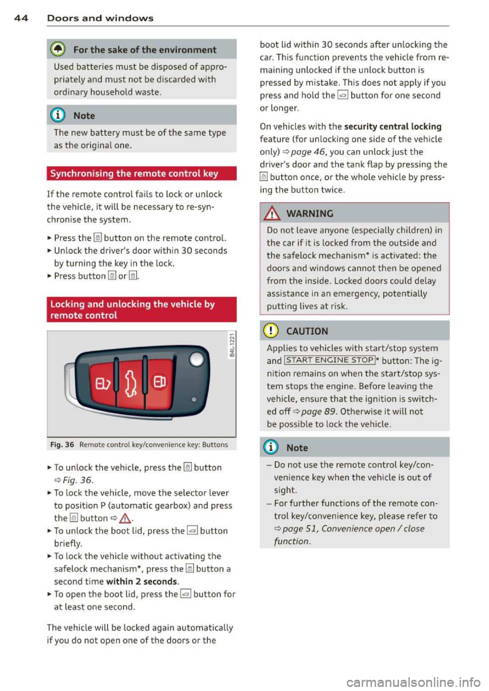 AUDI A3 2014 8V / 3.G Service Manual 
