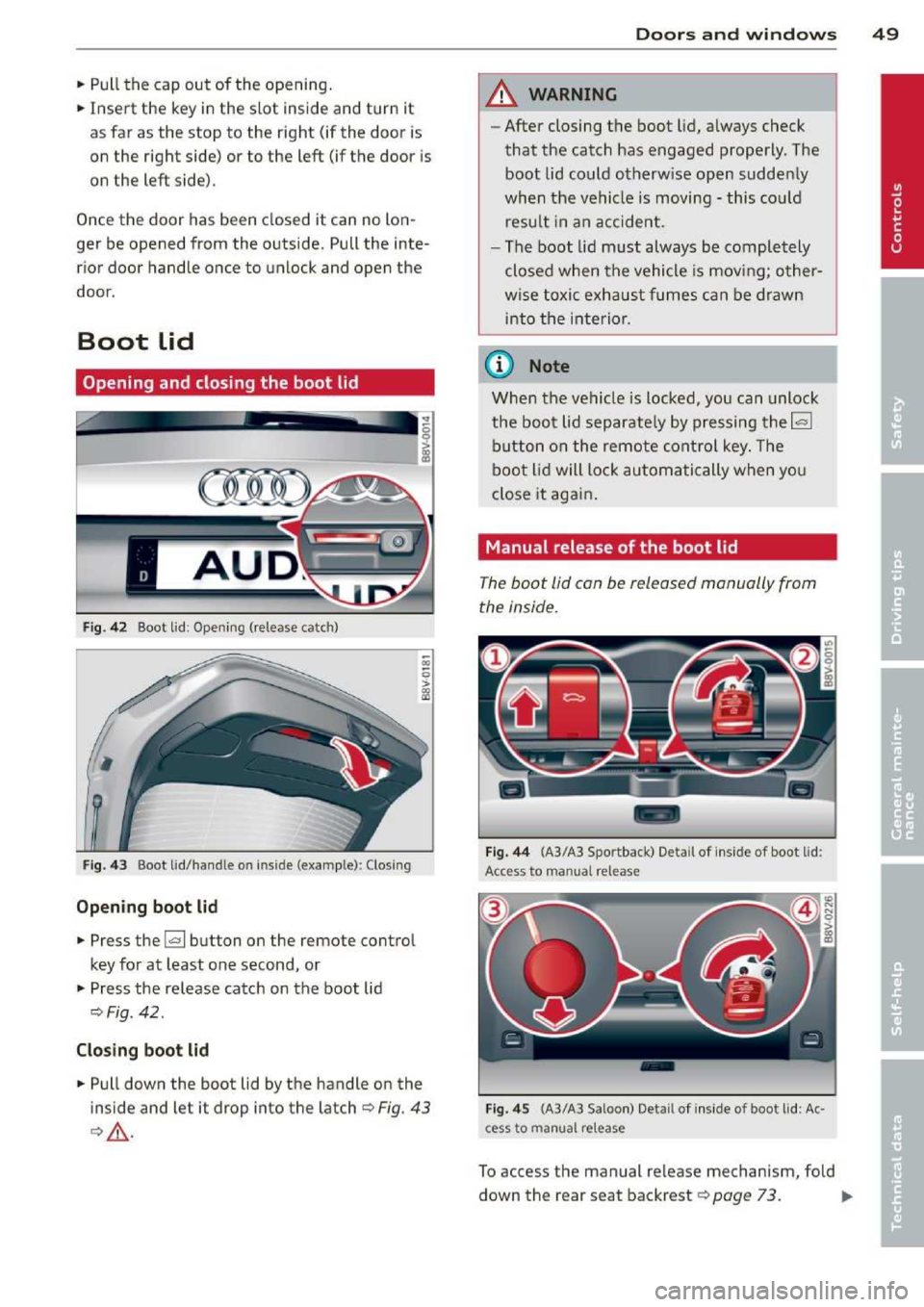 AUDI A3 2014 8V / 3.G Workshop Manual 