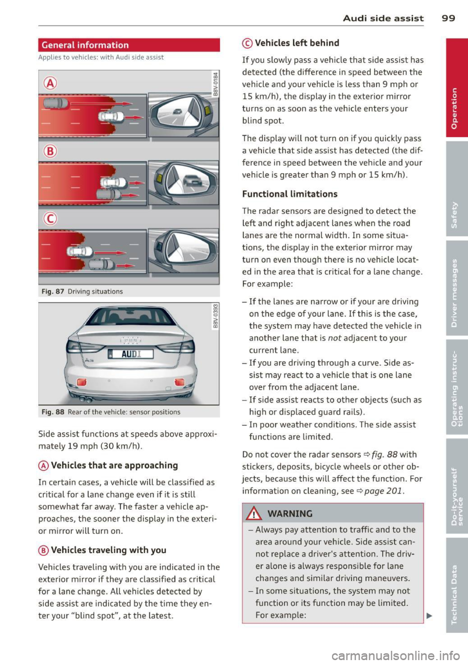 AUDI A3 SEDAN 2015 8V / 3.G Owners Manual 