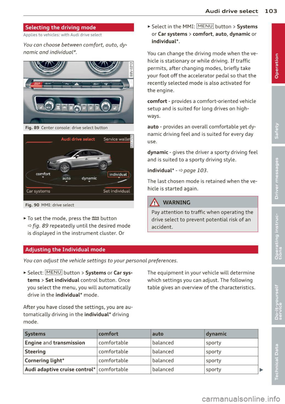 AUDI A3 SEDAN 2015 8V / 3.G Owners Manual AUDI A3 SEDAN 2015 8V / 3.G Owners Manual