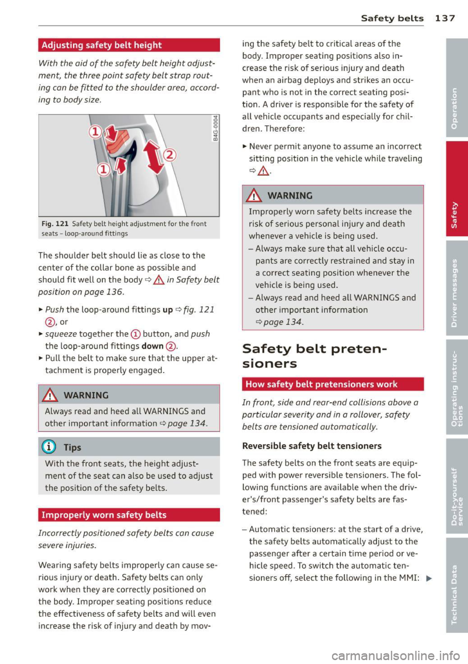 AUDI A3 SEDAN 2015 8V / 3.G Owners Manual 