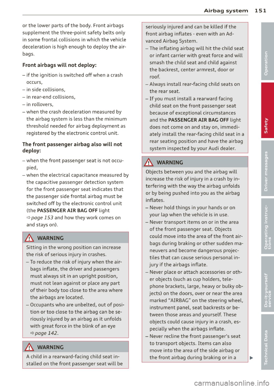 AUDI A3 SEDAN 2015 8V / 3.G Owners Manual 