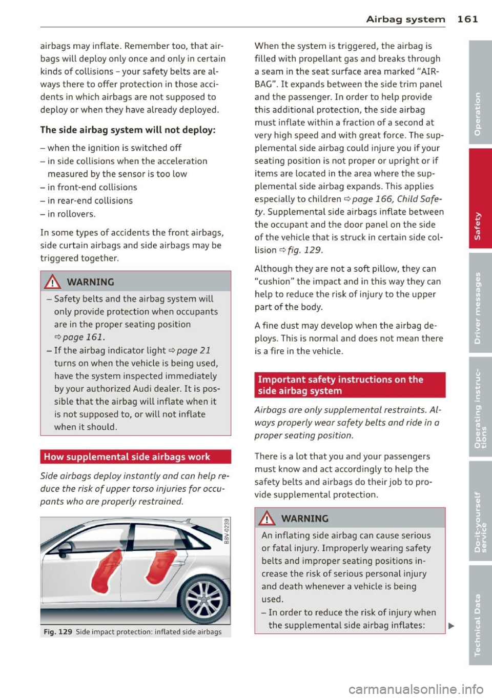 AUDI A3 SEDAN 2015 8V / 3.G Owners Manual 