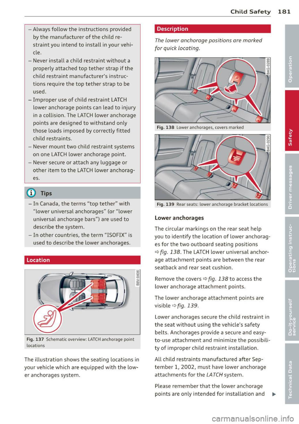 AUDI A3 SEDAN 2015 8V / 3.G Owners Manual 