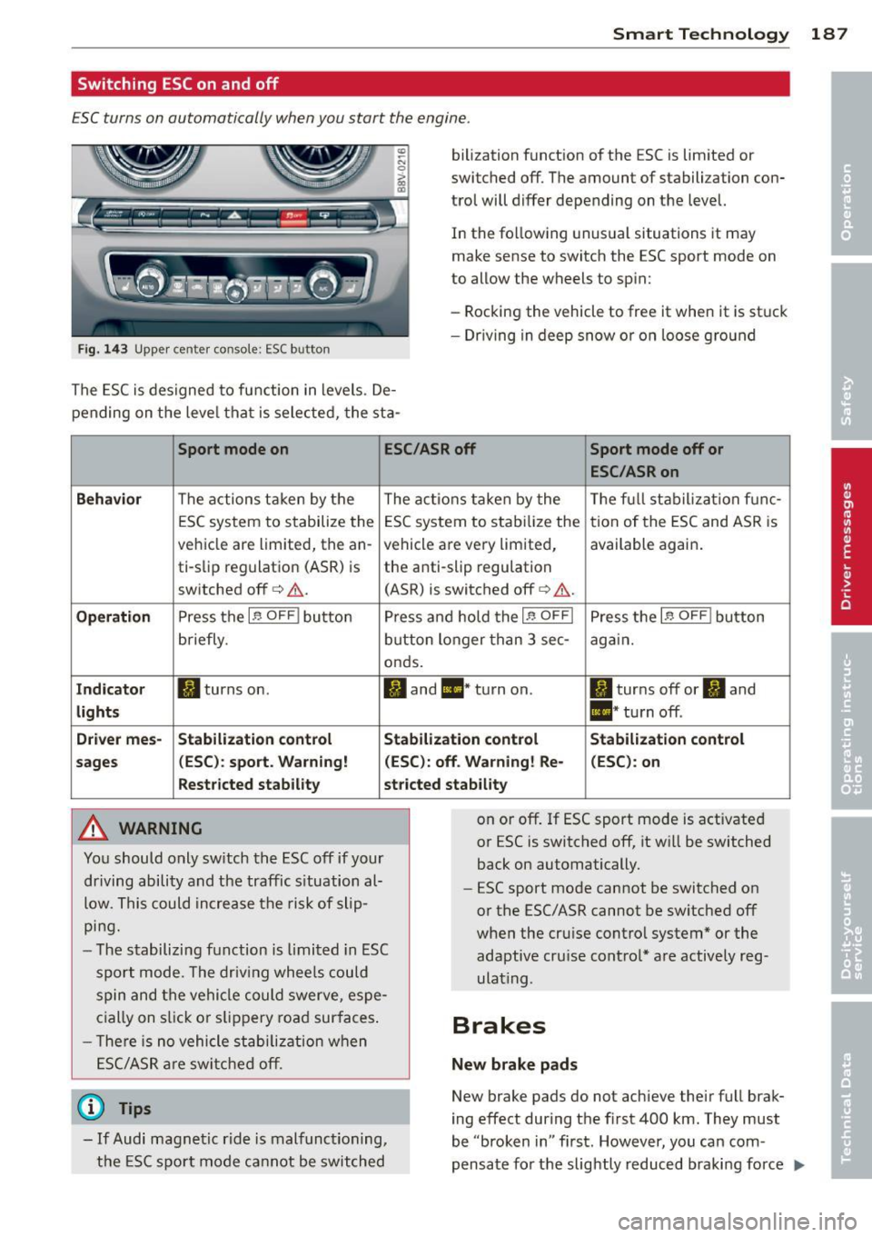 AUDI A3 SEDAN 2015 8V / 3.G Owners Manual 