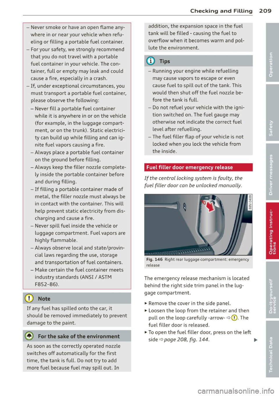 AUDI A3 SEDAN 2015 8V / 3.G Owners Manual 