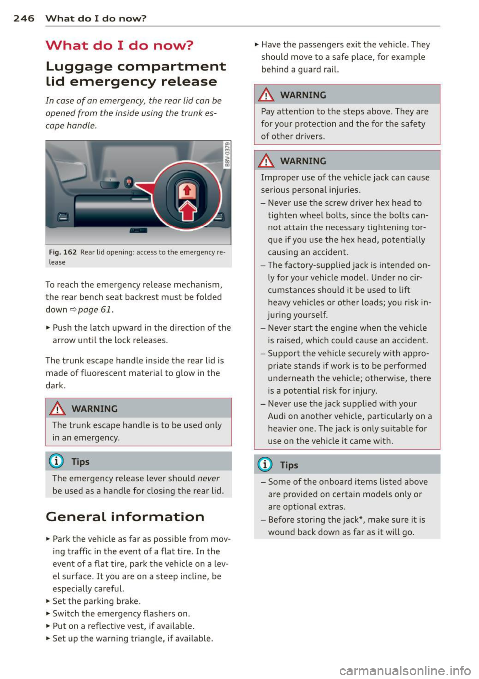 AUDI A3 SEDAN 2015 8V / 3.G Owners Manual 