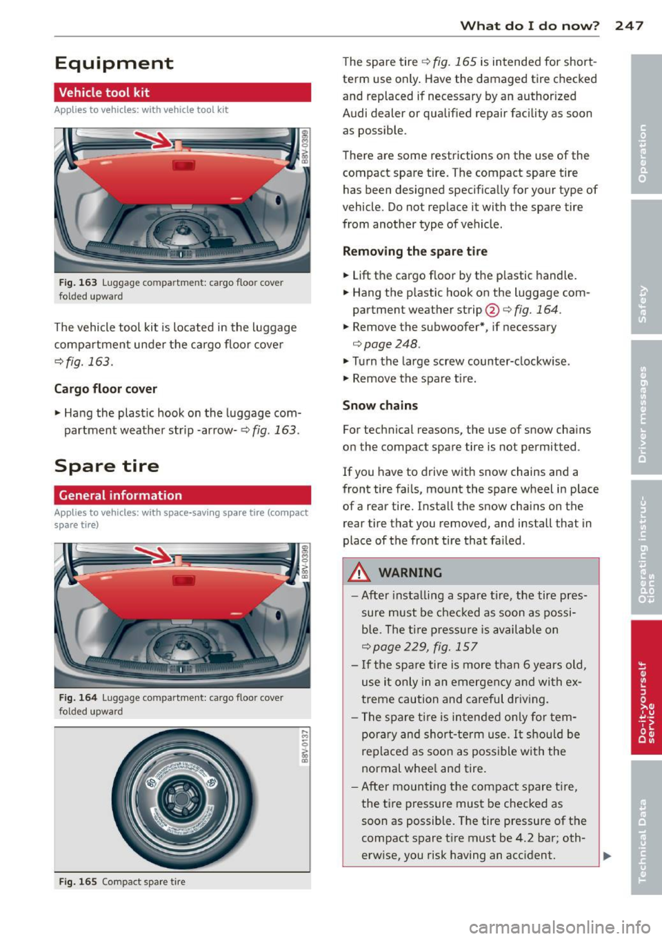 AUDI A3 SEDAN 2015 8V / 3.G Owners Manual 