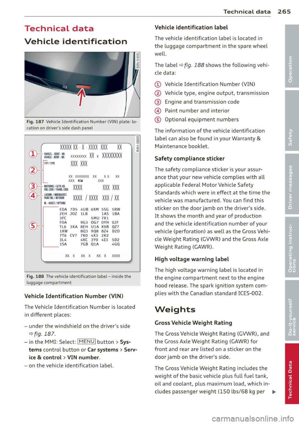 AUDI A3 SEDAN 2015 8V / 3.G Owners Manual 