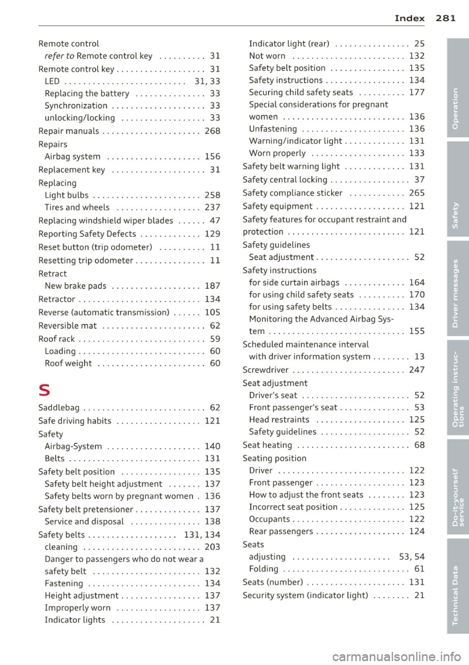 AUDI A3 SEDAN 2015 8V / 3.G Owners Manual 