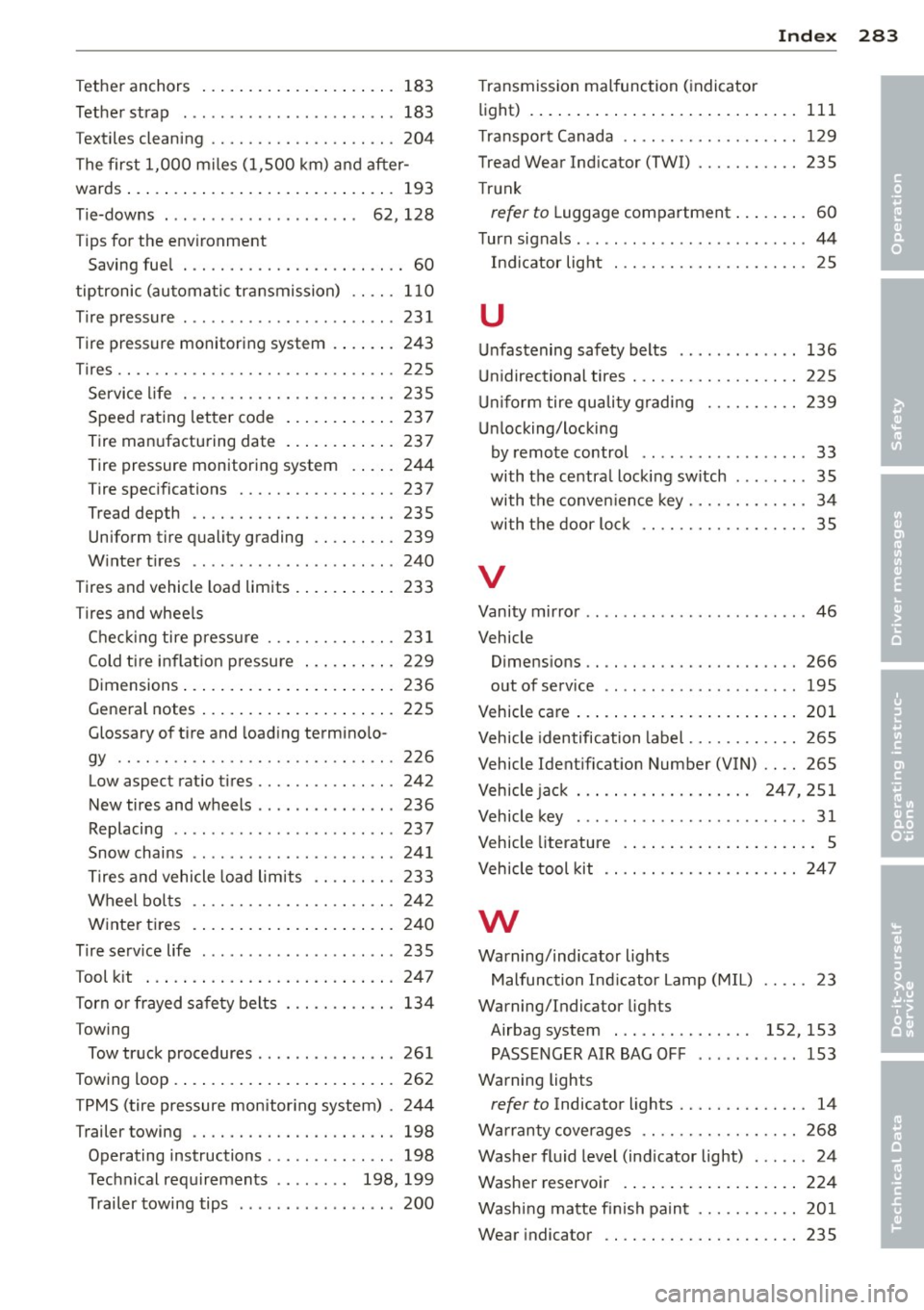 AUDI A3 SEDAN 2015 8V / 3.G Owners Manual AUDI A3 SEDAN 2015 8V / 3.G Owners Manual