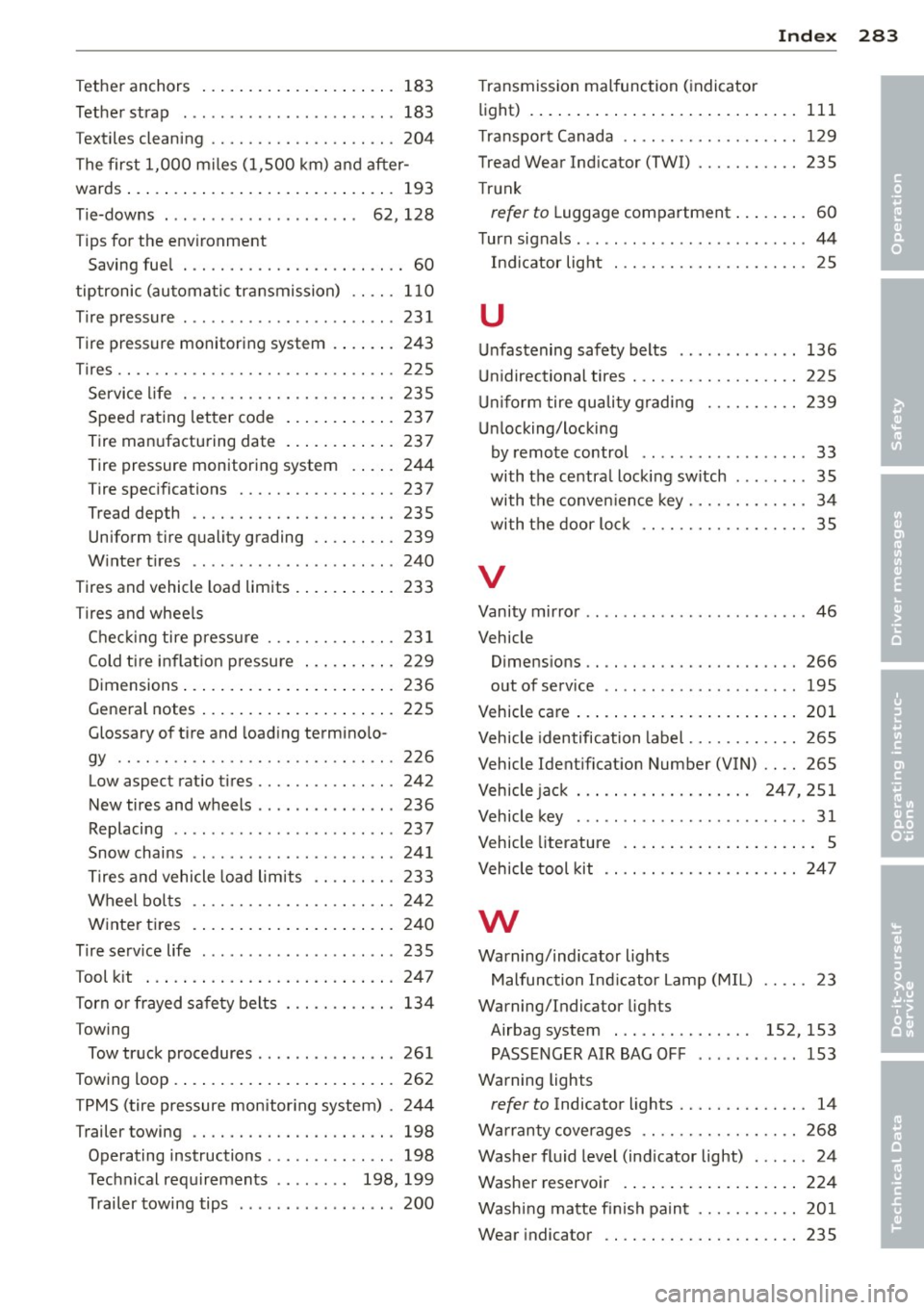 AUDI A3 SEDAN 2015 8V / 3.G Owners Manual 