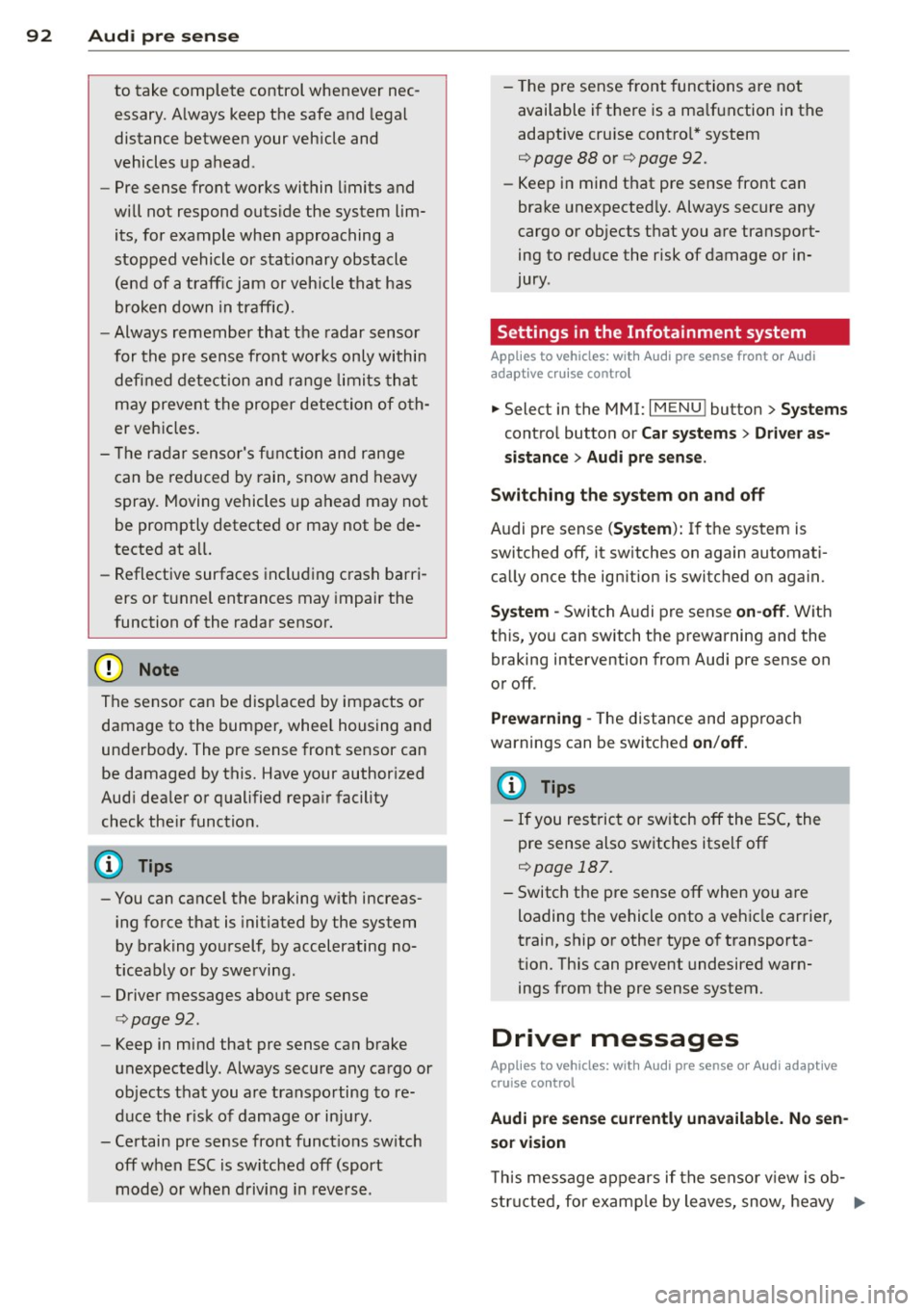 AUDI A3 SEDAN 2015 8V / 3.G Owners Manual AUDI A3 SEDAN 2015 8V / 3.G Owners Manual