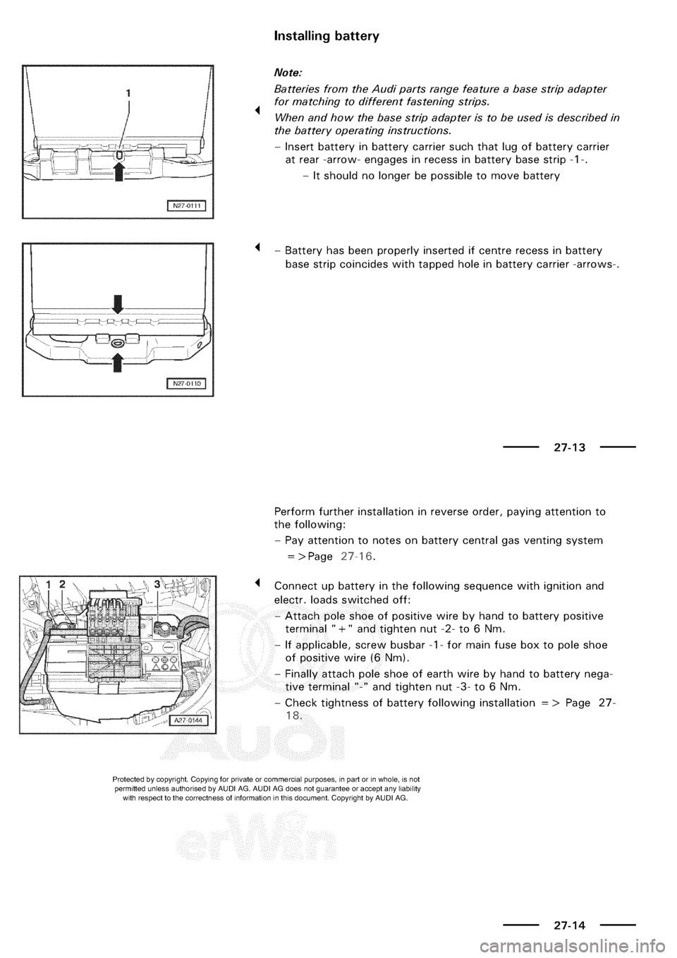 AUDI A3 1999 8L / 1.G Electrical System User Guide 