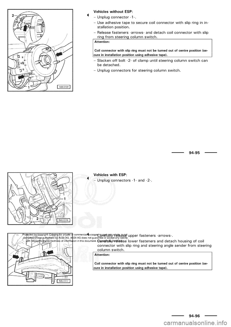 AUDI A3 1998 8L / 1.G Electrical System Workshop Manual 